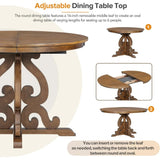 Retro Dining Set Extendable Table And Upholstered Chairs