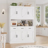 Modern freestanding pantry cabinet with drawers and shelves