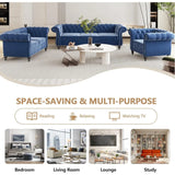 Modern Velvet Chesterfield Loveseat With Tufted Back