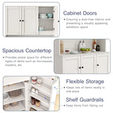 Freestanding Kitchen Pantry With Microwave Stand And Doors