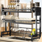 Over Sink Two Tier Kitchen Rack Drainer Organizer Space Saver