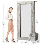 Decorative wood full length mirror for home entryway