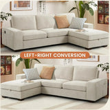 Convertible Sectional Sofa With USB And Reversible Design