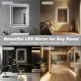 LED Backlit Vanity Mirror With Fogless Demister Wall Mount
