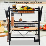 Over The Sink 2 Tier Dish Rack Organizer For Kitchen