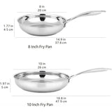 Amazon Basics Stainless Steel Fry Pan Set Induction Ready