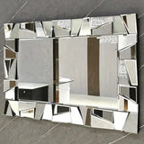 Decorative Wall Mirror Beveled Edge With Uneven Glass Frame