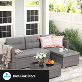 All Weather Outdoor Patio Furniture Set Sectional Sofa