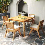 Acacia Wood Outdoor Dining Table With Umbrella Hole