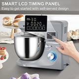 Six Speed Stand Mixer With LCD Display And Meat Grinder