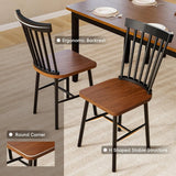 Modern Solid Wood Dining Set With Bench And Windsor Chairs