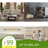 Elegant Chesterfield Tufted Sofa Set For Pet Owners