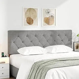 Durable fabric upholstered queen headboard with adjustable height