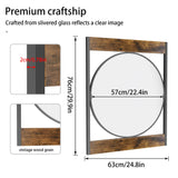 Mirrors and Frames/Industrial Metal Wood Frame Wall Mirror For Bathroom Decor