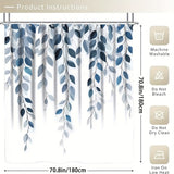 Blue Eucalyptus Shower Curtain Set with Botanical Decor Accessories