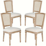 Polar Aurora Beige Fabric Dining Chairs Set of Four