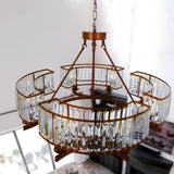 French Traditional 8 Light Round Chandelier With Crystals