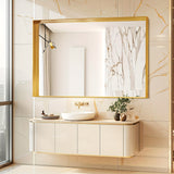 Wall Mounted Makeup Mirror with Unbreakable Glass and Brushed Finish