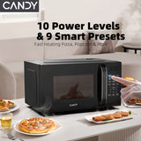 Candy Compact Countertop Microwave with 9 Cooking Presets