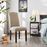 Classic Upholstered Dining Chairs with Nailhead Trim and Solid Wood Legs
