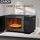 Candy Compact Countertop Microwave with 360 Degree Rotation Technology