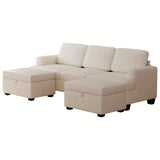 Actflame Modern Modular Sectional Cloud Couch With Ottoman