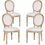 Polar Aurora Beige Fabric Dining Chairs Set of Four