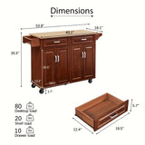 Mobile Kitchen Island Cart With Storage And Towel Rack