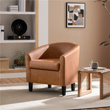 Modern PU Leather Barrel Accent Chair for Stylish Living Spaces