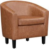 Modern PU Leather Barrel Accent Chair for Stylish Living Spaces