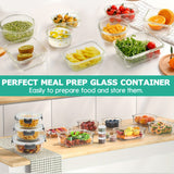 Airtight Glass Food Storage Container Set with Flip Top Lids