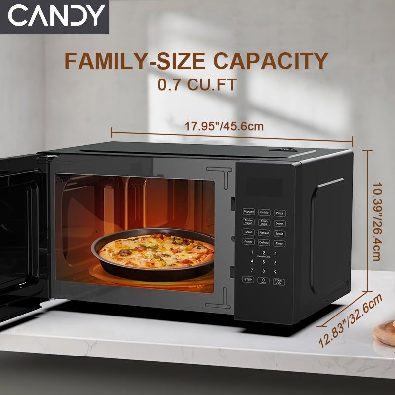 Candy Compact Countertop Microwave with 9 Cooking Presets