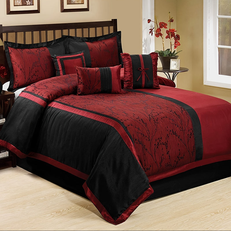 Luxurious 7 Piece Jacquard Microfiber Comforter Set