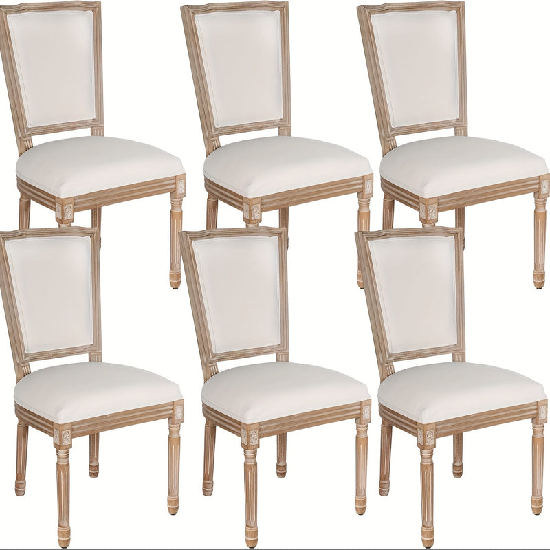 Polar Aurora Beige Fabric Dining Chairs Set of Four