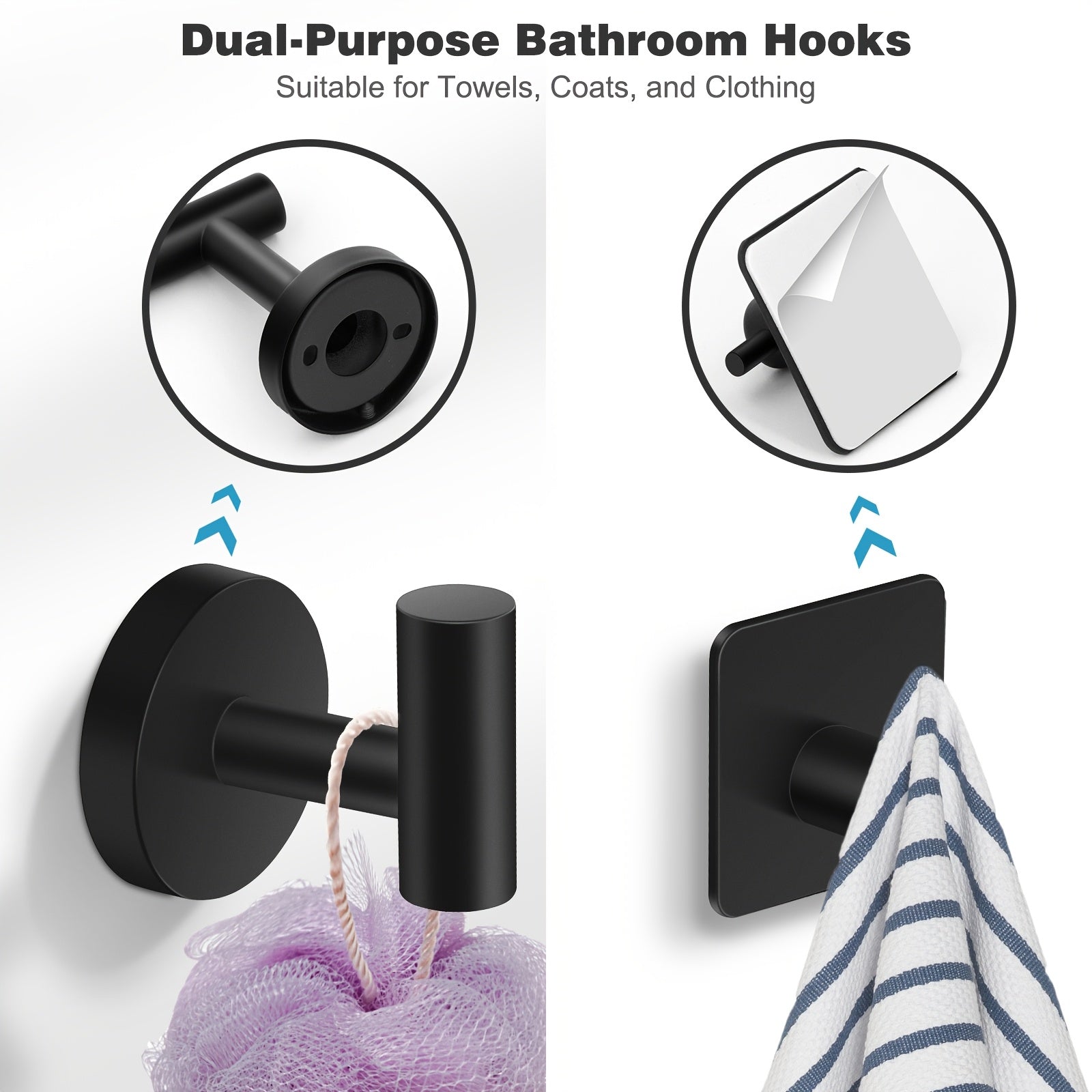 Matte Black Bathroom Hardware Set Stainless Steel Accessories Kit