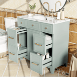 Stylish Bathroom Vanity with Ceramic Sink and Soft Close Doors