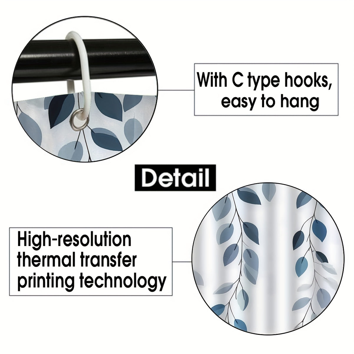 Blue Eucalyptus Shower Curtain Set with Botanical Decor Accessories