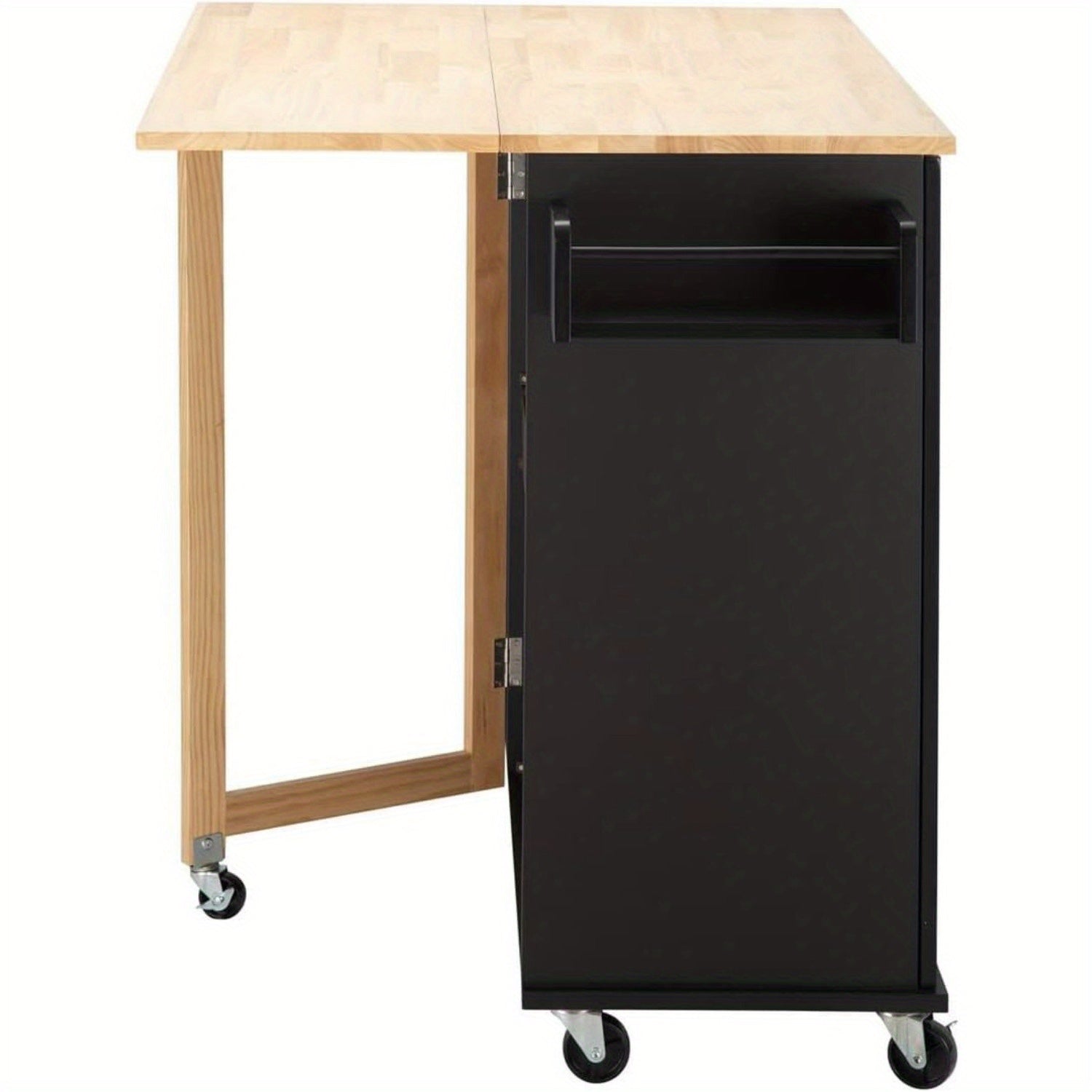 Rolling Kitchen Island Cart with Drop Leaf and Ample Storage