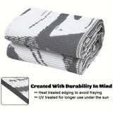 Washable Outdoor Waterproof Floral Print Area Rug for Camping