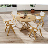 Modern Farmhouse Dining Chairs Set of Two with Arms