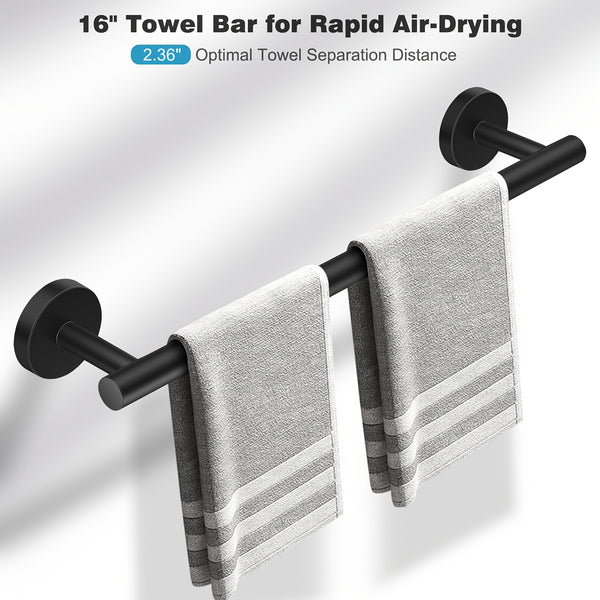 Matte Black Bathroom Hardware Set Stainless Steel Accessories Kit