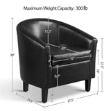Modern PU Leather Barrel Accent Chair for Stylish Living Spaces