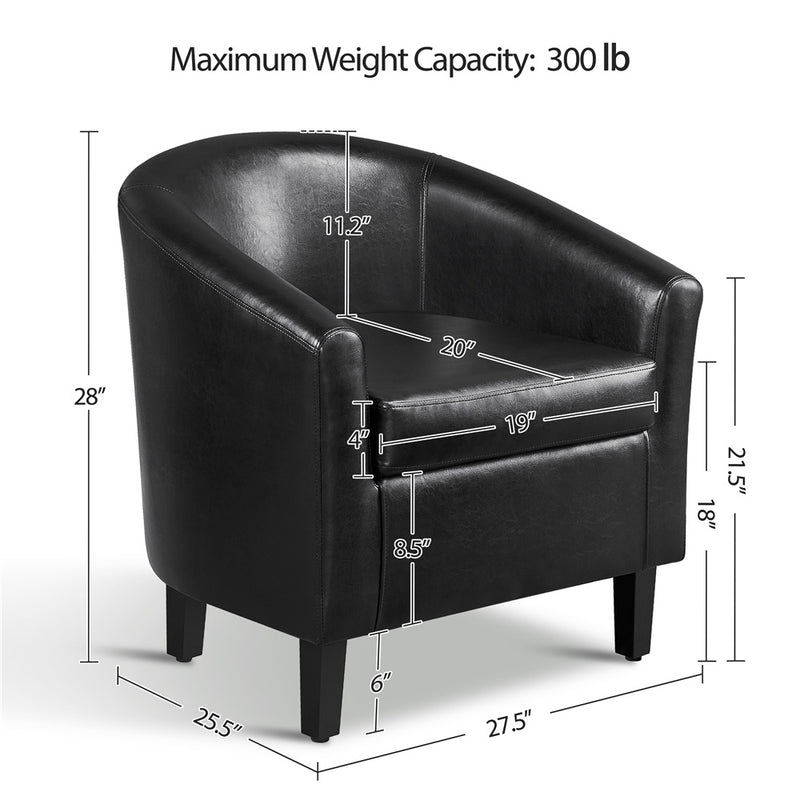 Modern PU Leather Barrel Accent Chair for Stylish Living Spaces