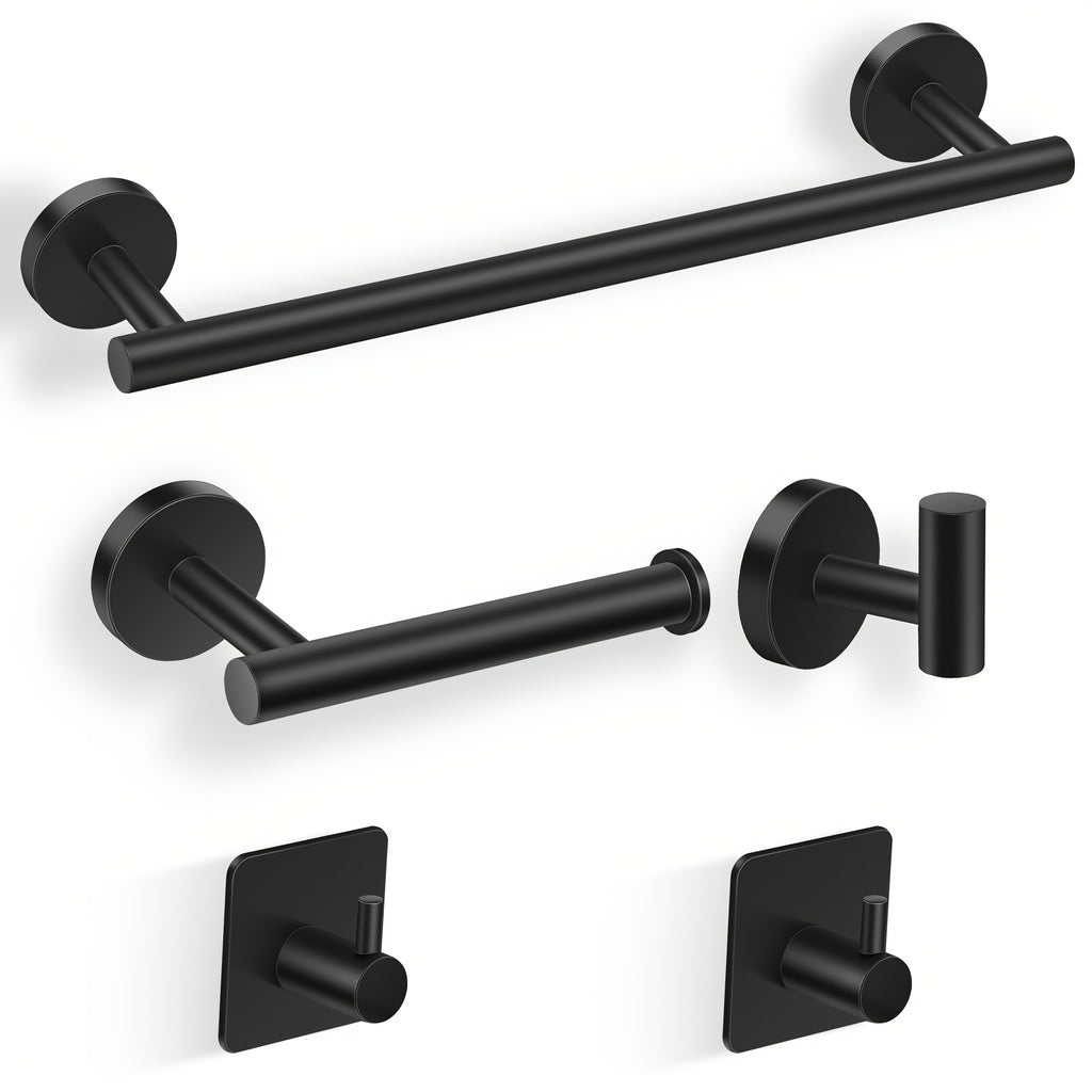 Matte Black Bathroom Hardware Set Stainless Steel Accessories Kit