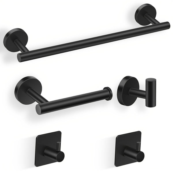 Matte Black Bathroom Hardware Set Stainless Steel Accessories Kit
