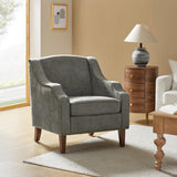 Elegant Upholstered Blue Accent Chair with Swoop Arms