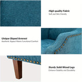 Elegant Upholstered Blue Accent Chair with Swoop Arms