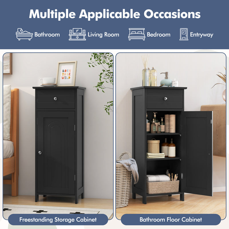 Sleek Modern Bathroom Storage Cabinet with Adjustable Shelves