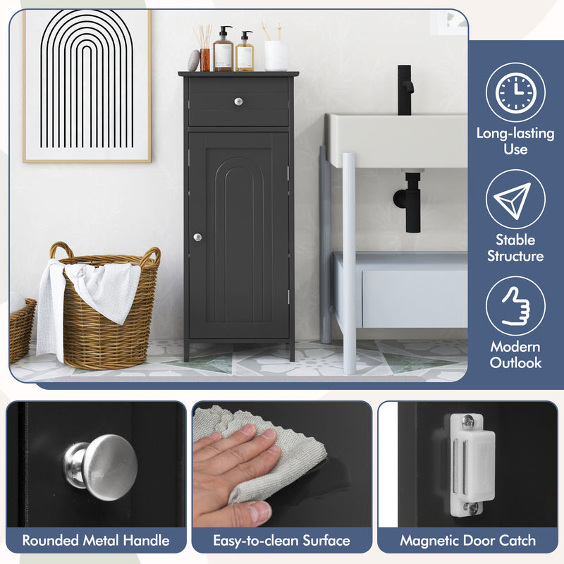 Sleek Modern Bathroom Storage Cabinet with Adjustable Shelves