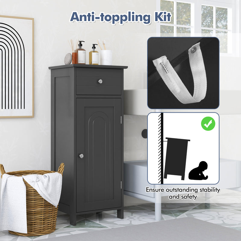 Sleek Modern Bathroom Storage Cabinet with Adjustable Shelves